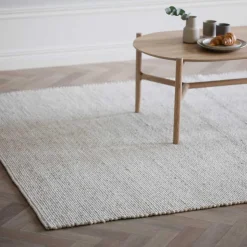 Handgefertigter Wollteppich in Beigegrau - Flexin