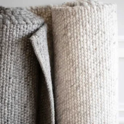 Handgefertigter Wollteppich in Beigegrau - Flexin