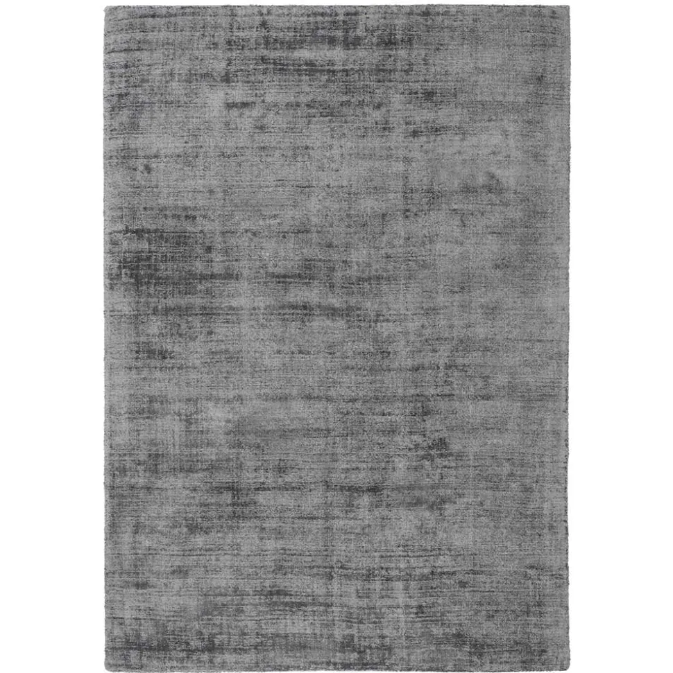 Handgewebter Kurzflor-Teppich in Grau und Anthrazit - Antiq