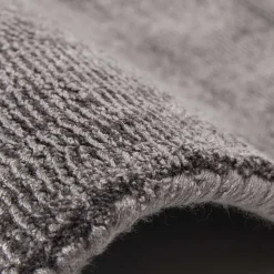 Handgewebter Kurzflor-Teppich in Grau und Anthrazit - Antiq