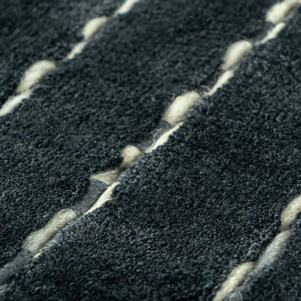 Handgewebter Teppich aus Wolle & Viskose gestreift - Setca