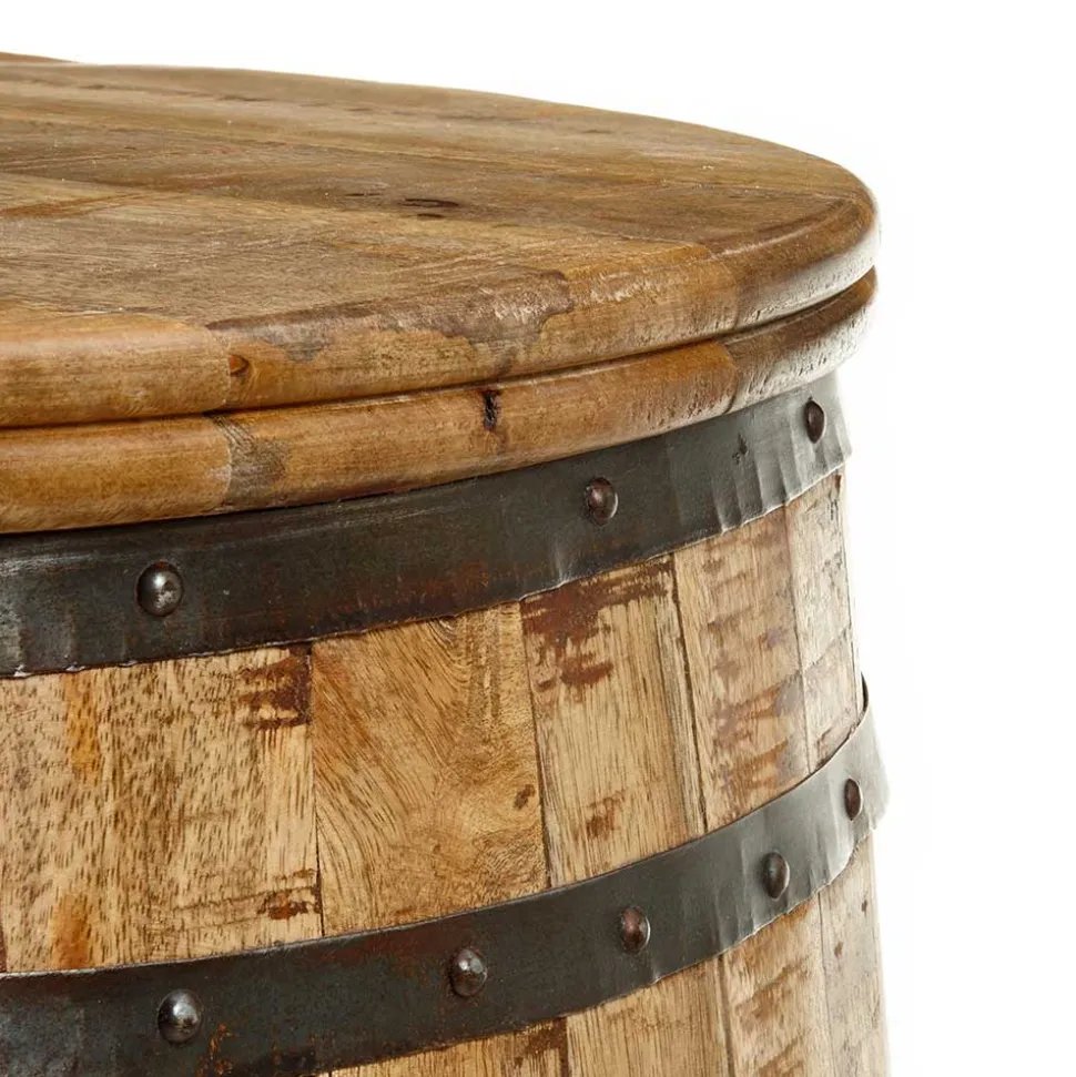 Hausbar im Fass Design aus Mangobaum Holz - Croadiva