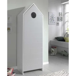 Hausform Kinderschrank in Grau - Indefiva