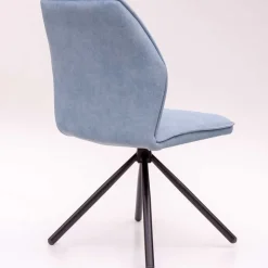 Hellblauer Esstisch-Stuhl mit Metallgestell - Lescalier (2er Set)