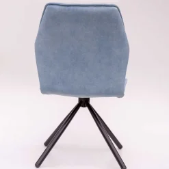 Hellblauer Esstisch-Stuhl mit Metallgestell - Lescalier (2er Set)