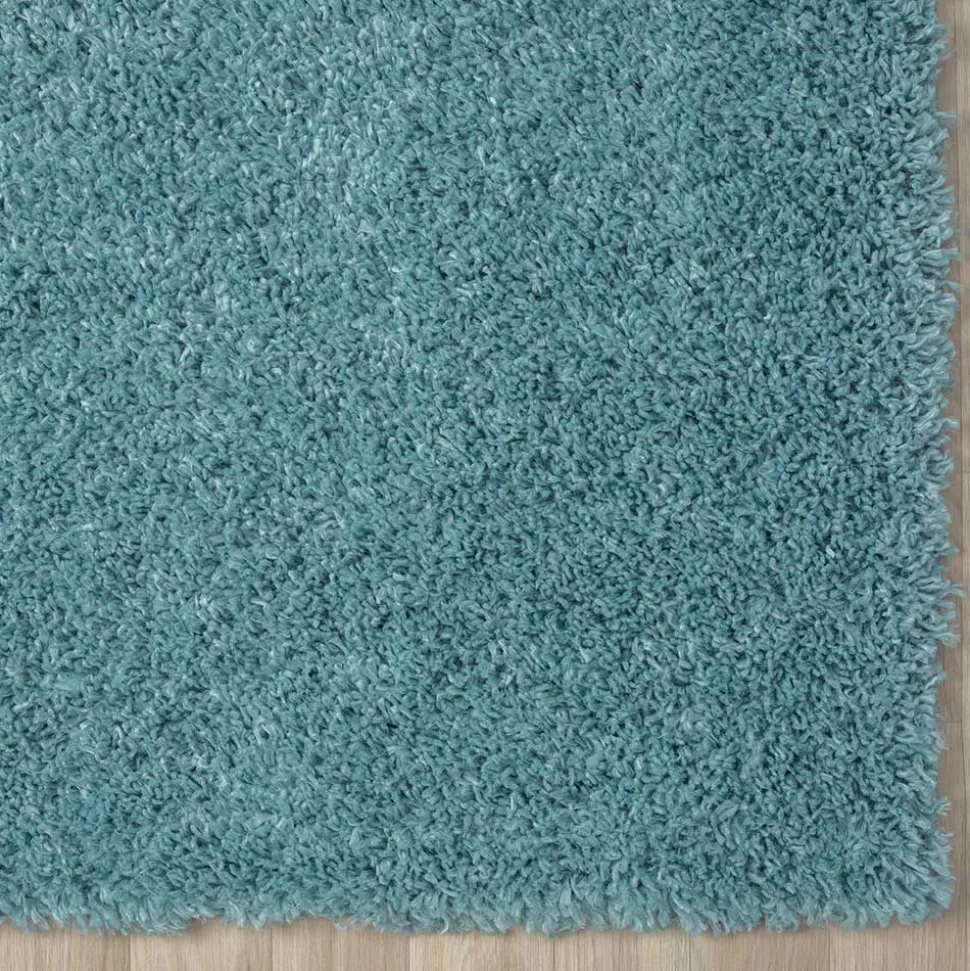 Hellblauer Teppich mit hohem Flor - Saracan