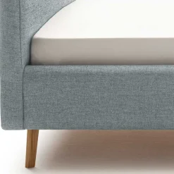 Hellblaues Polsterbett mit Bettkasten - Annelie