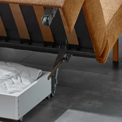 Hellbraune Schlafcouch hochwertig - Furciano