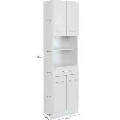 Helle Badmöbel als Set in Grau Front - Girios (vierteilig)