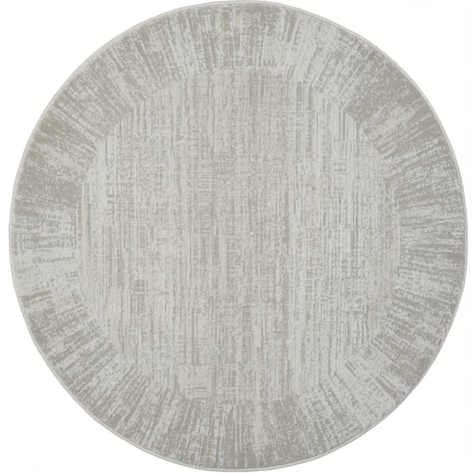 Heller Rundteppich mit geketteltem Rand - Yorano