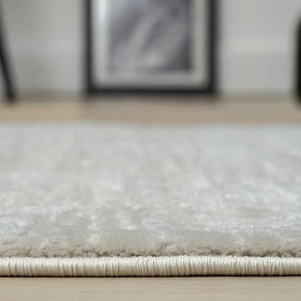 Heller Rundteppich mit geketteltem Rand - Yorano