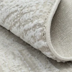 Heller Rundteppich mit geketteltem Rand - Yorano