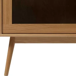 Helles Highboard mit Glas in Natur - Saltenas