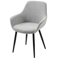 Hellgraue Armlehnstühle aus Webstoff - Bilbaos (2er Set)