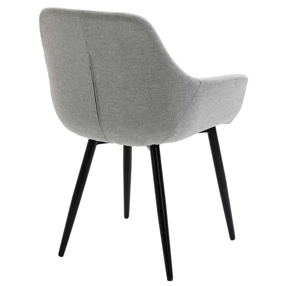 Hellgraue Armlehnstühle aus Webstoff - Bilbaos (2er Set)