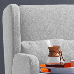 Hellgraue Funktionscouch mit Schlaffunktion - Laos