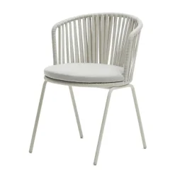 Hellgraue Gartenstühle aus Kordel - Larosca (4er Set)