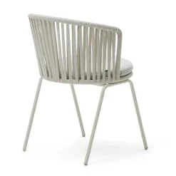 Hellgraue Gartenstühle aus Kordel - Larosca (4er Set)