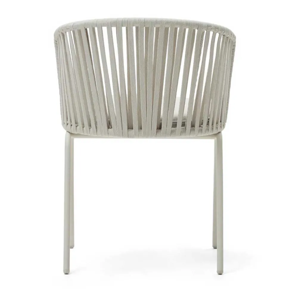 Hellgraue Gartenstühle aus Kordel - Larosca (4er Set)