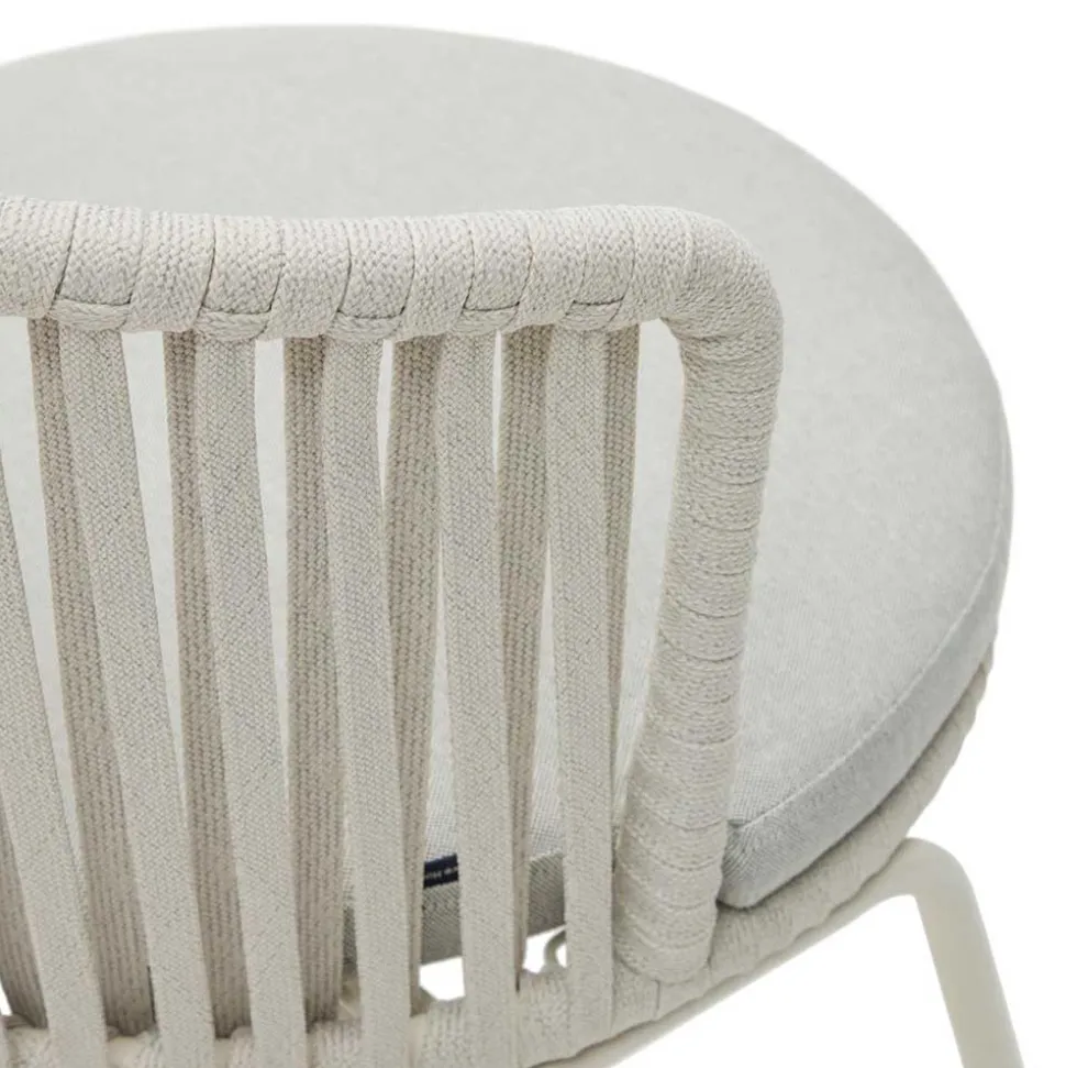 Hellgraue Gartenstühle aus Kordel - Larosca (4er Set)