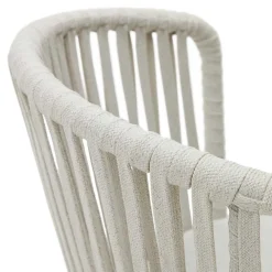 Hellgraue Gartenstühle aus Kordel - Larosca (4er Set)