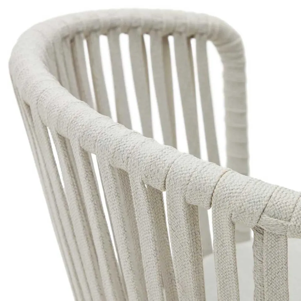 Hellgraue Gartenstühle aus Kordel - Larosca (4er Set)