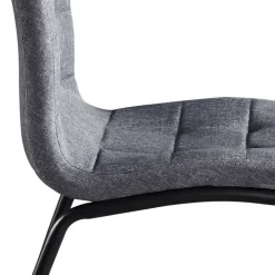 Hellgraue Polsterstühle aus Webstoff - Janny (2er Set)