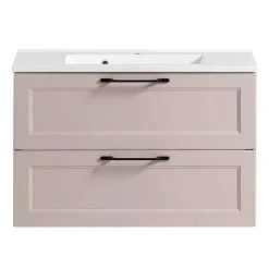 Hellgraue Waschtischkonsole mit Becken - Trioto