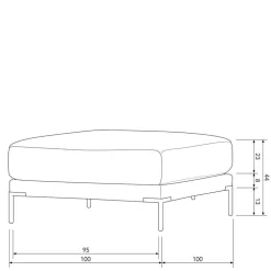 Hellgraue Wohnlandschaft aus Modulen - Horedion (fünfteilig)