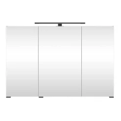 Hellgrauer Bad-Spiegelschrank 3-türig - Adendras