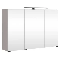 Hellgrauer Bad-Spiegelschrank 3-türig - Adendras