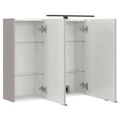 Hellgrauer Bad-Spiegelschrank 3-türig - Adendras