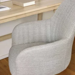 Hellgrauer Bürostuhl mit Armlehnen - Ubinro