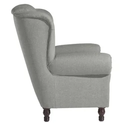 Hellgrauer Chesterfield-Sessel mit Ohren - Barreff