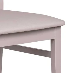 Hellgrauer Holzstuhl Buche massiv Kingston mit Sitz Kunstleder (2er Set)