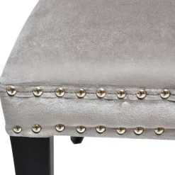 Hellgrauer Polsterstuhl mit Knöpfen & Nieten - Hokulani