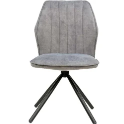 Hellgrauer Polsterstuhl mit Metallgestell - Nynos (2er Set)