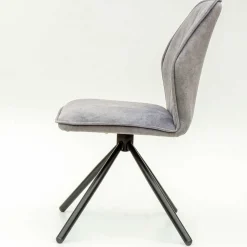 Hellgrauer Polsterstuhl mit Metallgestell - Nynos (2er Set)