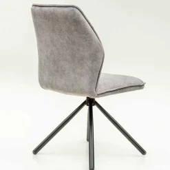 Hellgrauer Polsterstuhl mit Metallgestell - Nynos (2er Set)