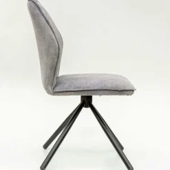 Hellgrauer Polsterstuhl mit Metallgestell - Nynos (2er Set)