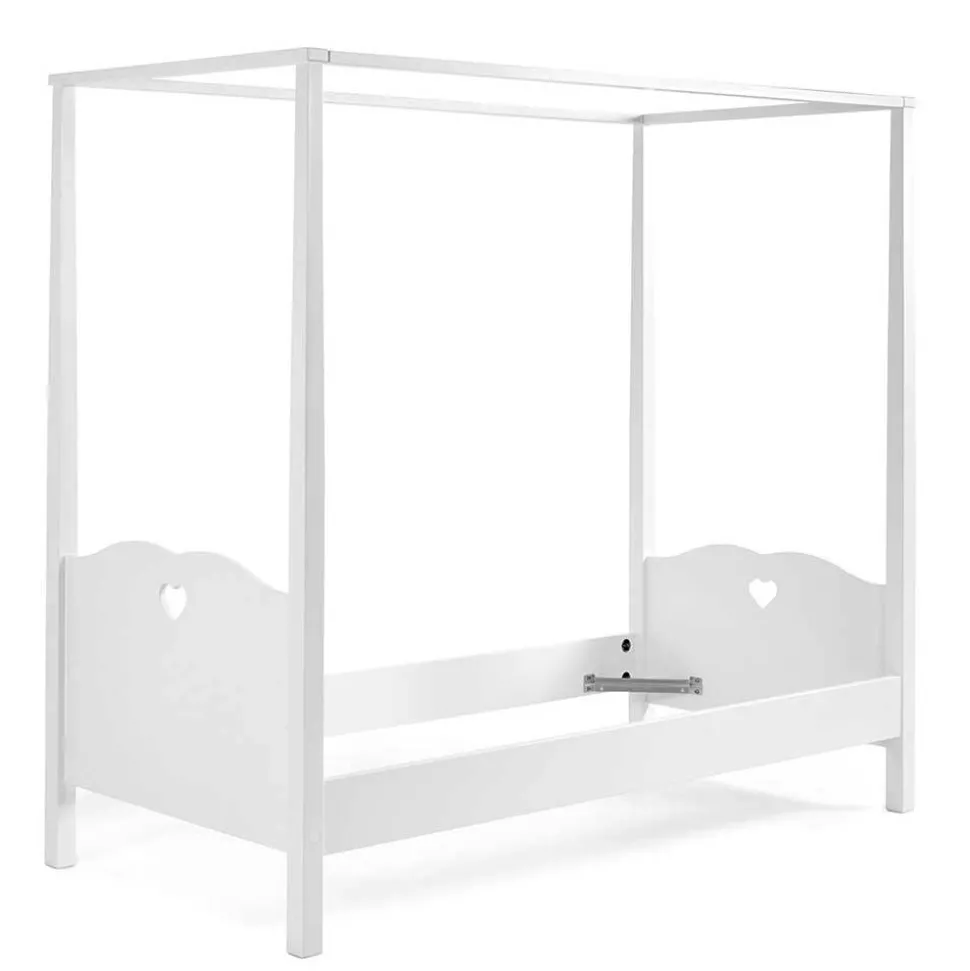 Herz Design Himmelbett in Weiß - Grandory