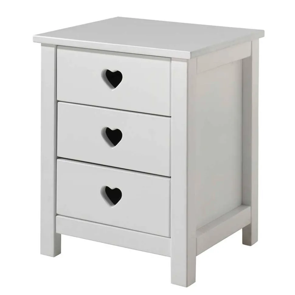 Herz Design Himmelbett in Weiß - Grandory