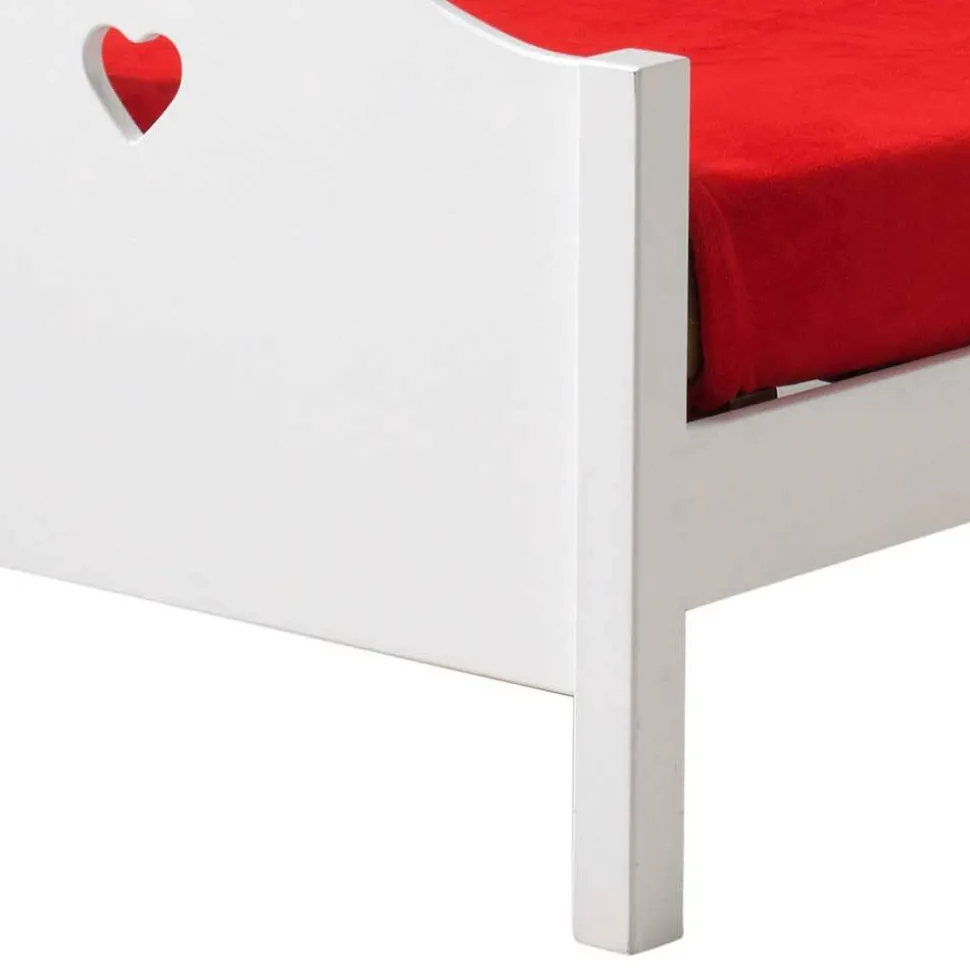 Herz Design Kinderbett in Weiß - Grandory