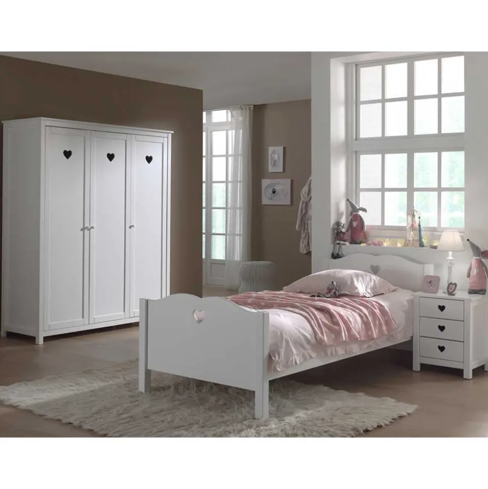 Herz Design Kinderzimmer in Weiß - Grandory (dreiteilig)