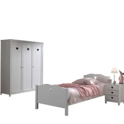 Herz Design Kinderzimmer in Weiß - Grandory (dreiteilig)