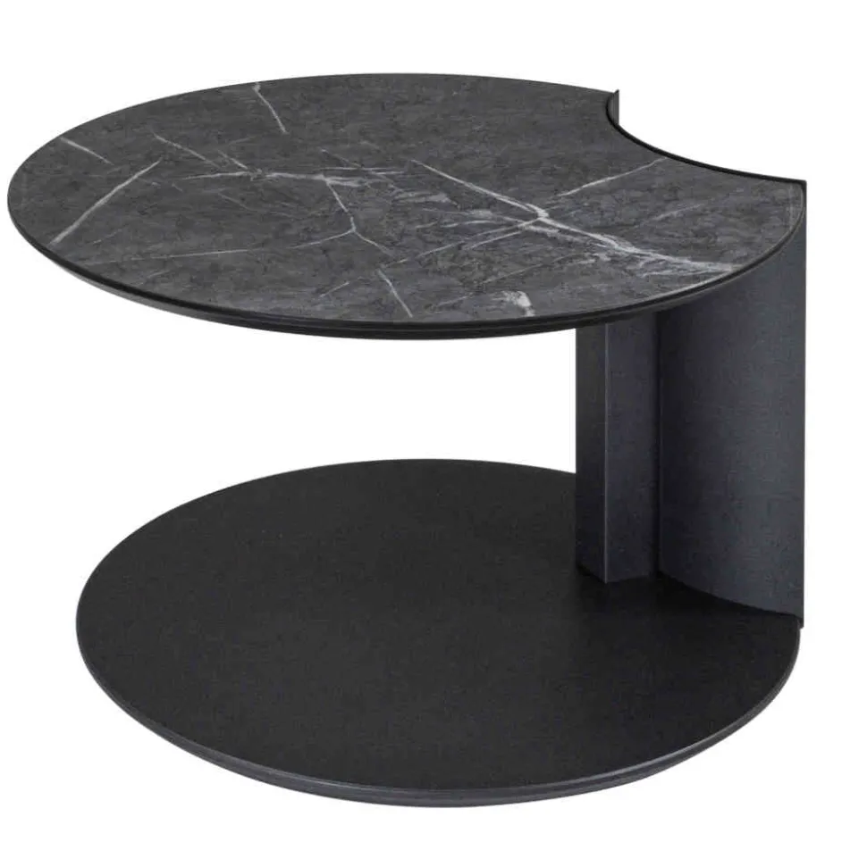 Höhenverstellbarer Beistelltisch in Marmor Optik Anthrazit - Holdin