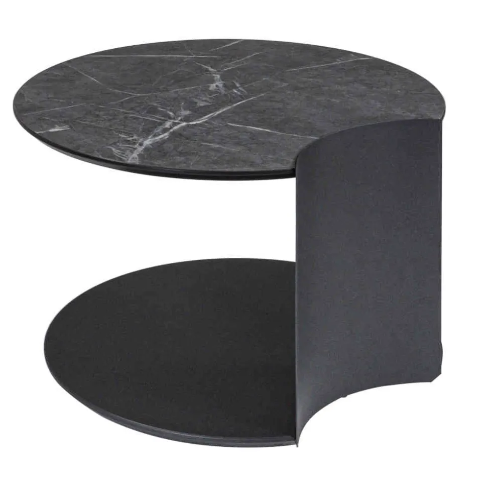 Höhenverstellbarer Beistelltisch in Marmor Optik Anthrazit - Holdin