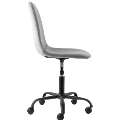 Höhenverstellbarer Bürostuhl in Hellgrau Samt - Renato