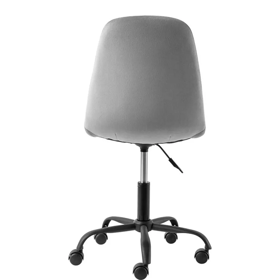 Höhenverstellbarer Bürostuhl in Hellgrau Samt - Renato