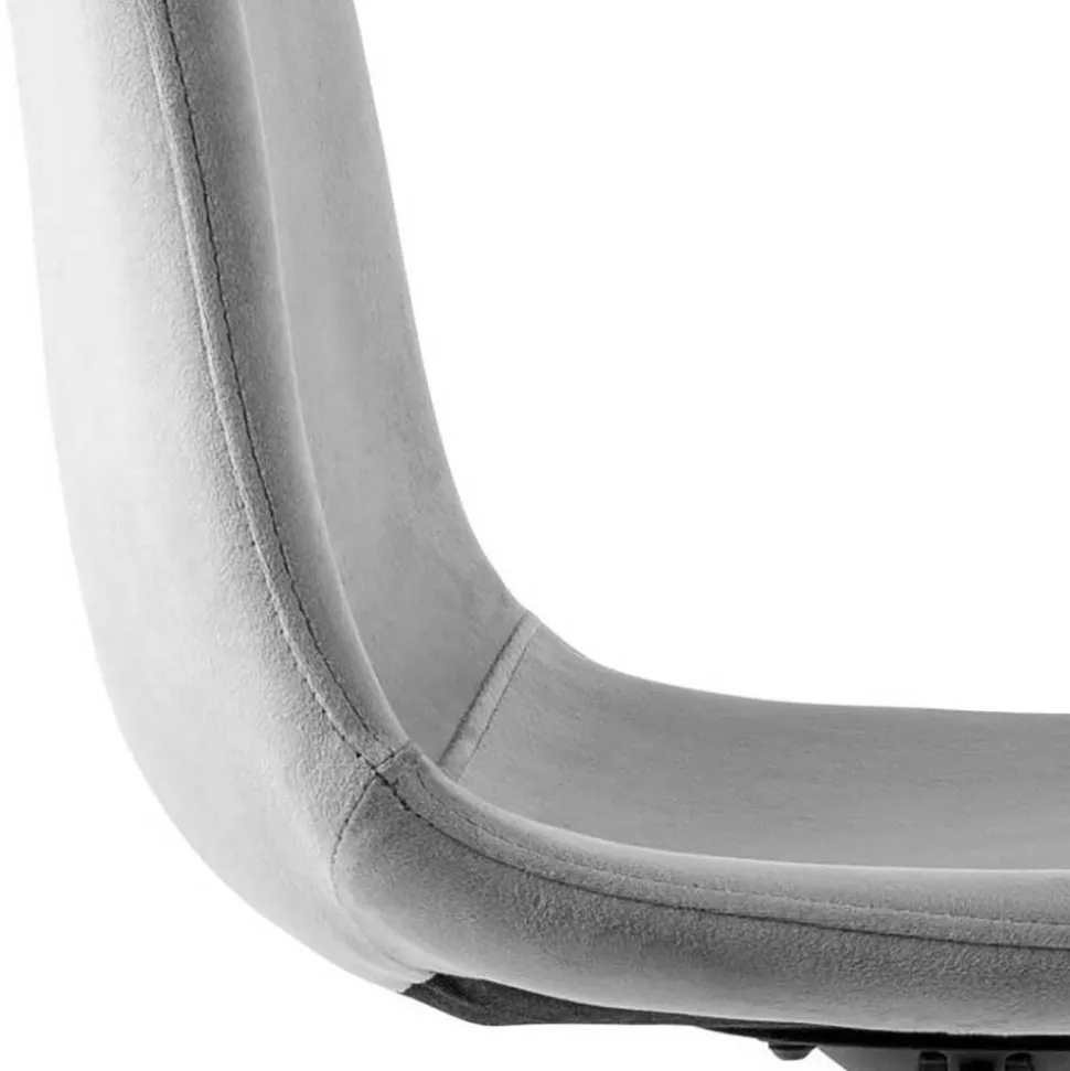 Höhenverstellbarer Bürostuhl in Hellgrau Samt - Renato